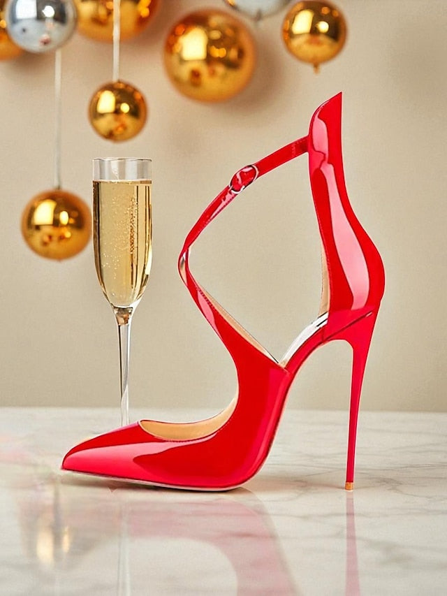 Leather - Purple Women's Heels Strappy Patent Stiletto