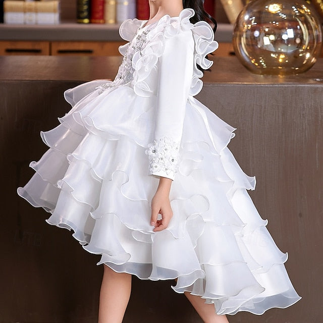 Long Wedding Dress Special Sleeve Kids Girls' Flower Party