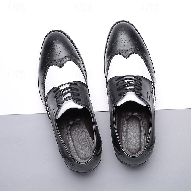 Shoes Men's and Black White with Oxford Brogue