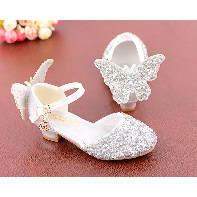 – Sparkly Butterfly Shoes Pink Glitter Princess Girls'