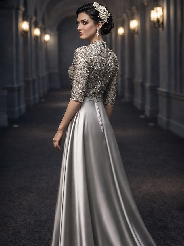 A-Line Floor Length Wedding Guest Dress Formal Dresses Evening