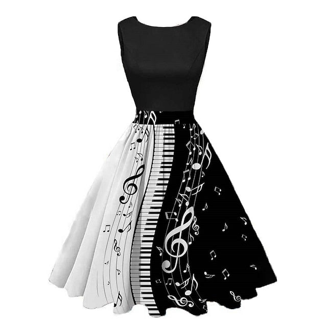 Women's Retro 1950s Vintage Tea Dresses Midi Dress Daily