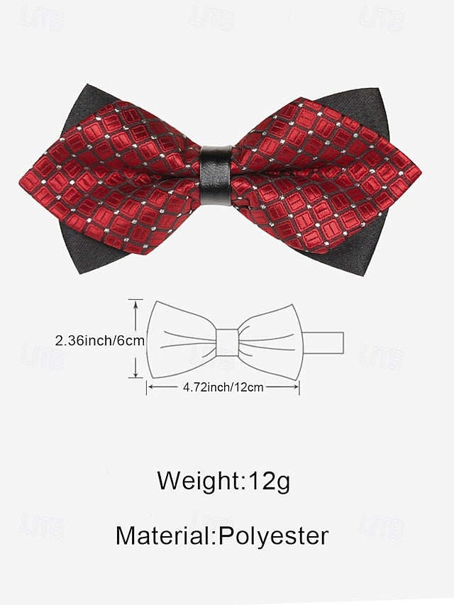 Men's Tie Bow with Christmas Pattern Geometric