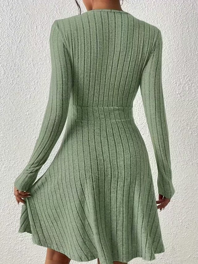 Women's Knee Length Dress Sweater Dress A Line Dress