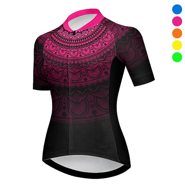 Women's Cycling Jersey Graphic Short Sleeve Bike Jersey Top