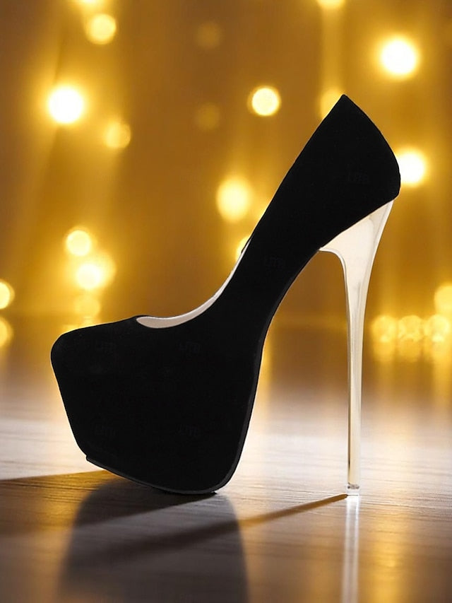 Metallic Red with Stiletto Suede Heels Women's and Platform