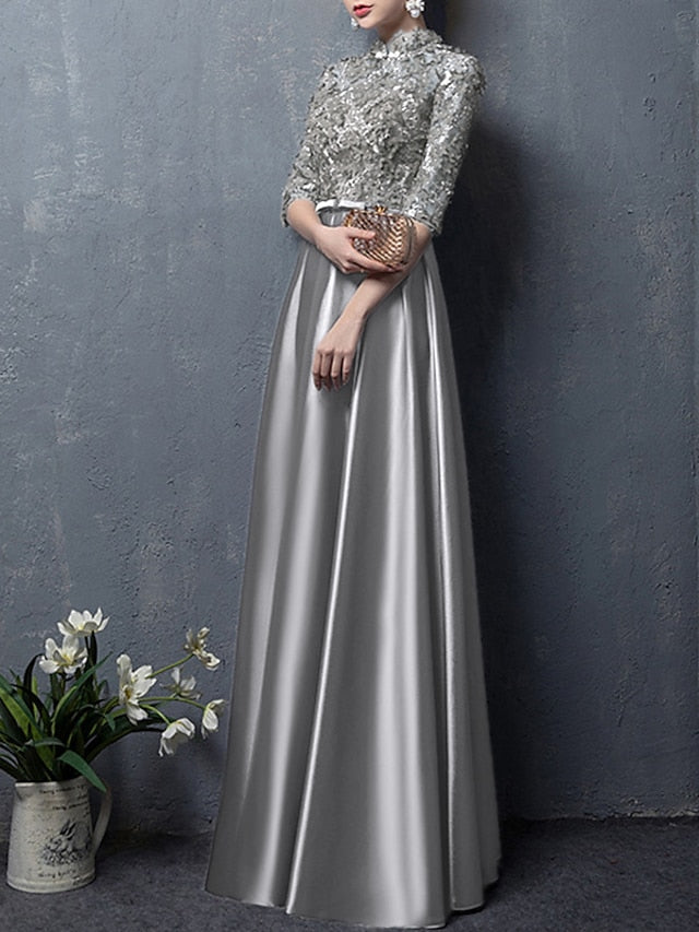 A-Line Floor Length Wedding Guest Dress Formal Dresses Evening
