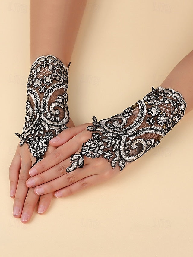 Wedding Lace White Vintage Gloves Fingerless Bridal – Elegant