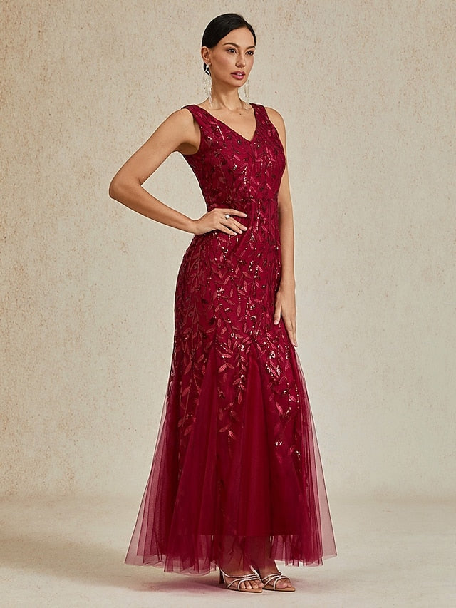 Women's Sequins Maxi Dress Trumpet Mermaid Dress Elegant