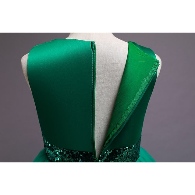 Short Colored Dress Girls' Flower Solid Kids Girl