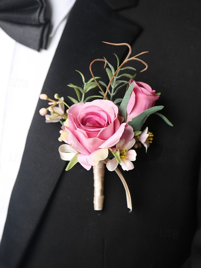 Artificial and Elegant Corsage Wrist Wedding – Boutonniere