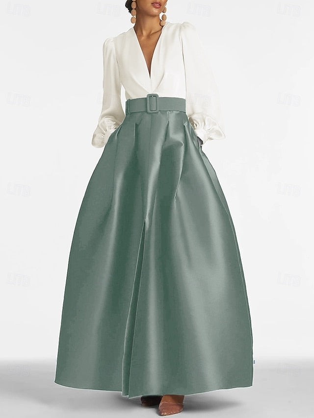 Guest Evening Dress High Formal Floor Split Gown A-Line Wedding