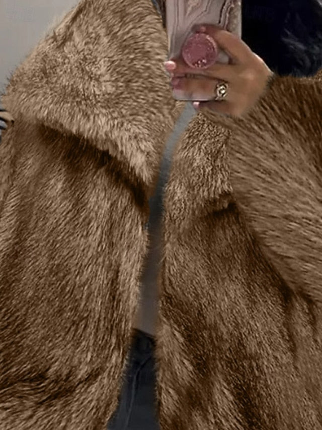 Coat Fur Women's Warm Comfortable Furs Leathers Faux