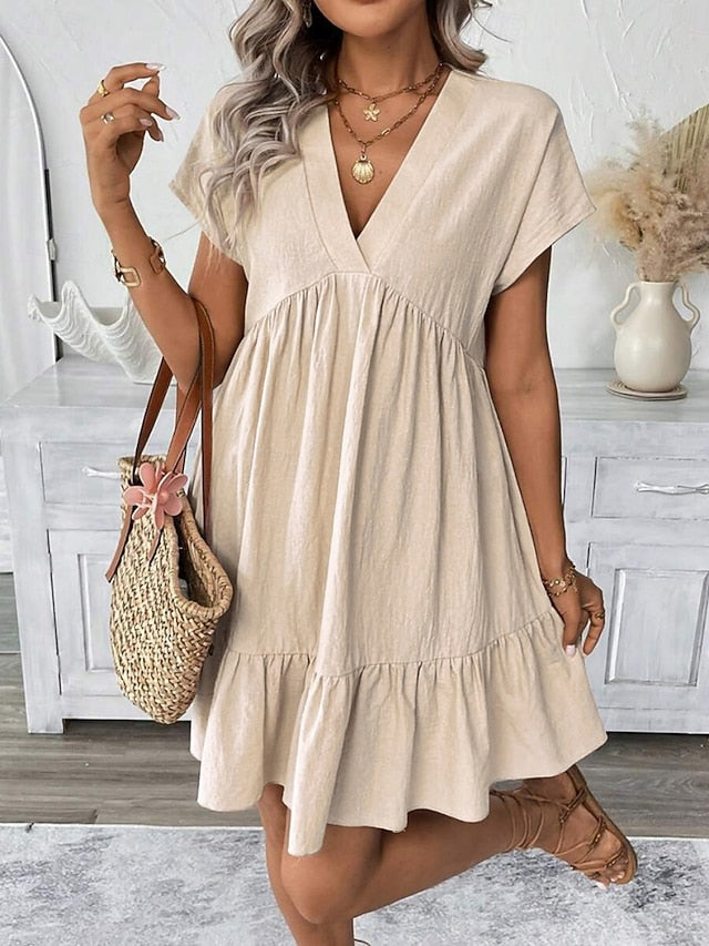 Women's Mini Dress A Line Dress Summer Dress Solid Color