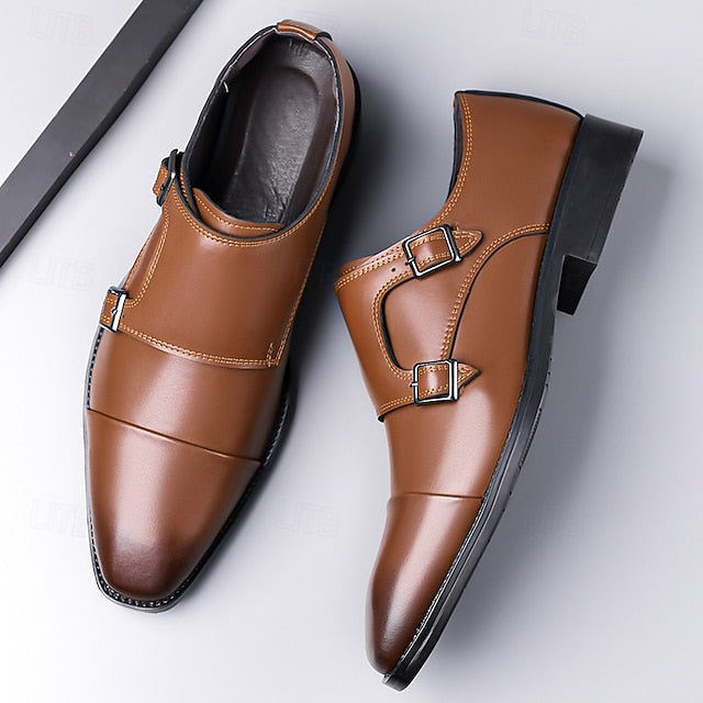Double Monk Leather – Elegant Strap Men's Shoes