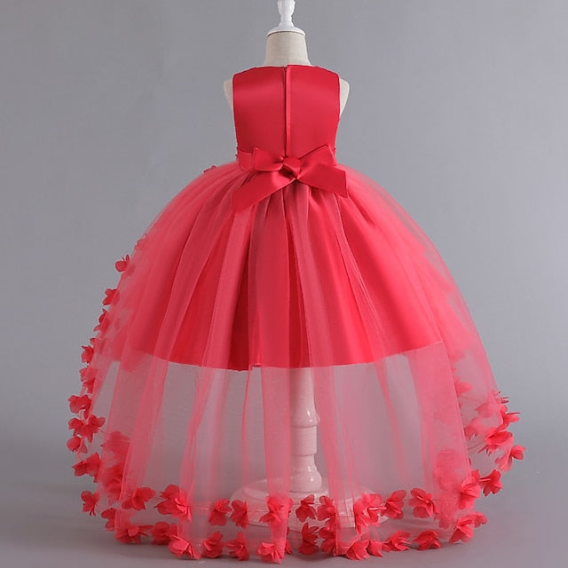 Sleeveless Solid Girls' Color Party Toddler Dress