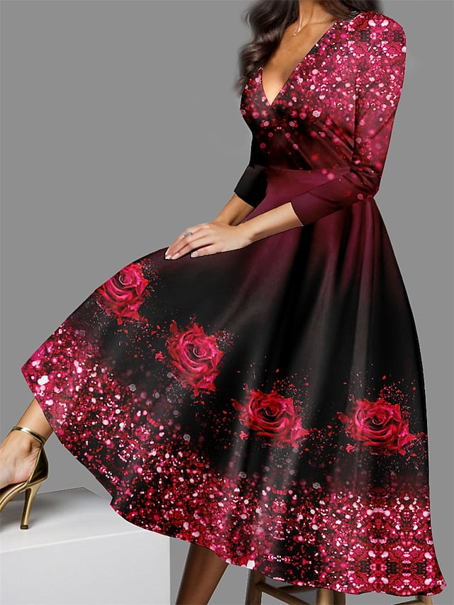 Valentine's Day Women's Midi Dress Casual Dress Winter