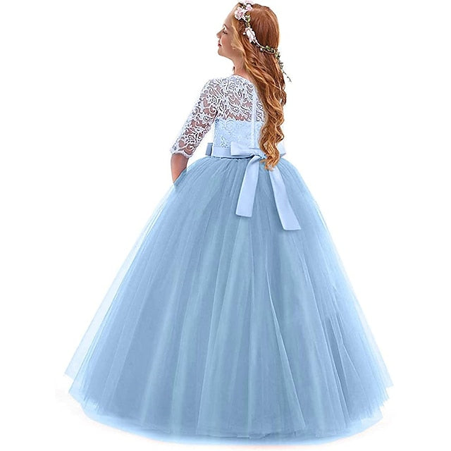 Girl Prom Flower Princess Years Kids Lace 3-13 Dress