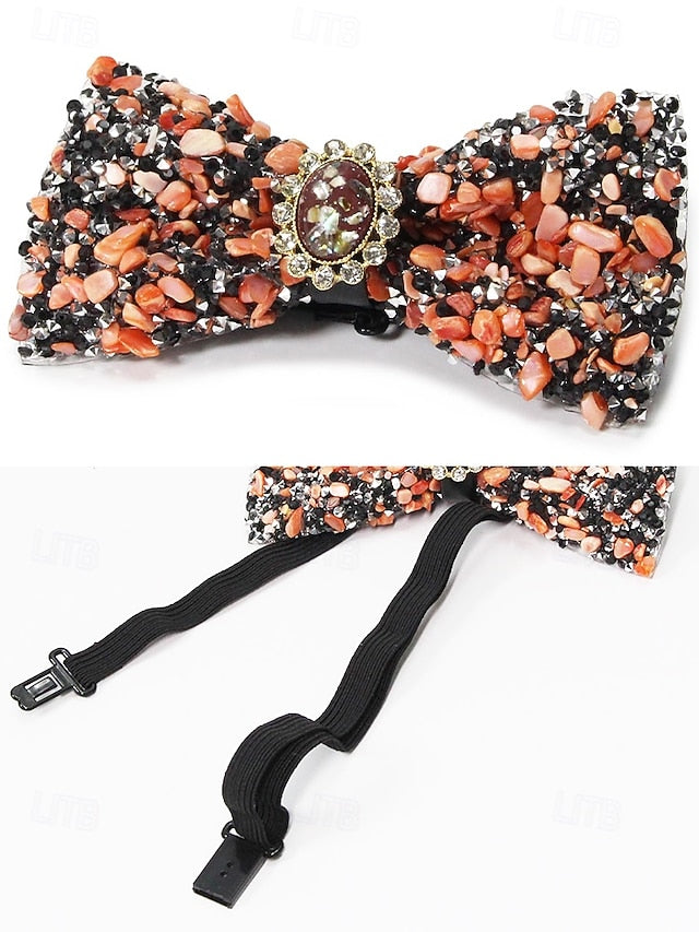 Adjustable Strap Luxury Bow Gemstone Men's Tie with –