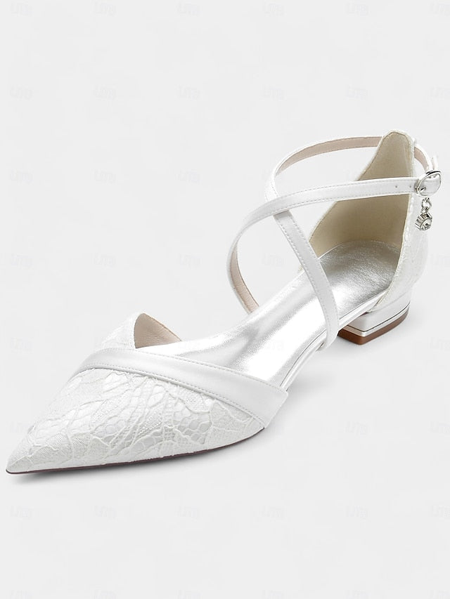 Satin Overlay Shoes Heel Cross-Strap for Blue Lace Low with Navy