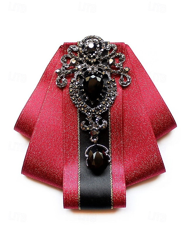 - Elegant Christmas Tie Diamond-Accent Satin Bow Men's