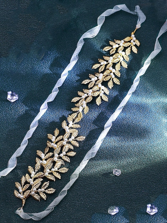 Accents Belt Leaf – Gold Pearl with Elegant Bridal