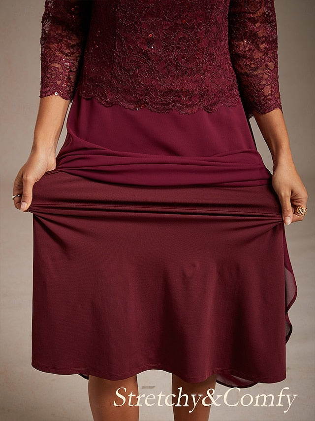 Women's Midi Dress Chiffon Dress Elegant Party Birthday