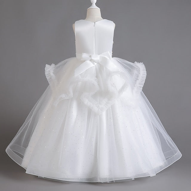 Party Color Solid Dress Sleeveless Kids Sequin Girls'