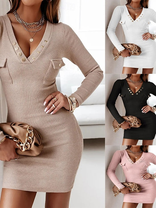 Women's Mini Dress Sweater Dress Sheath Dress Fashion