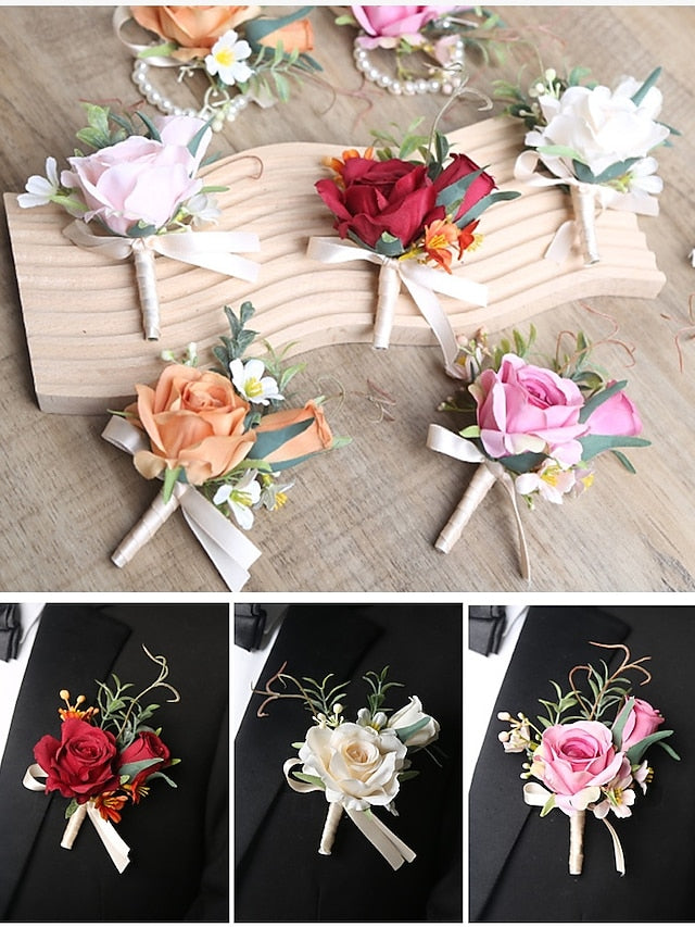 Artificial and Elegant Corsage Wrist Wedding – Boutonniere