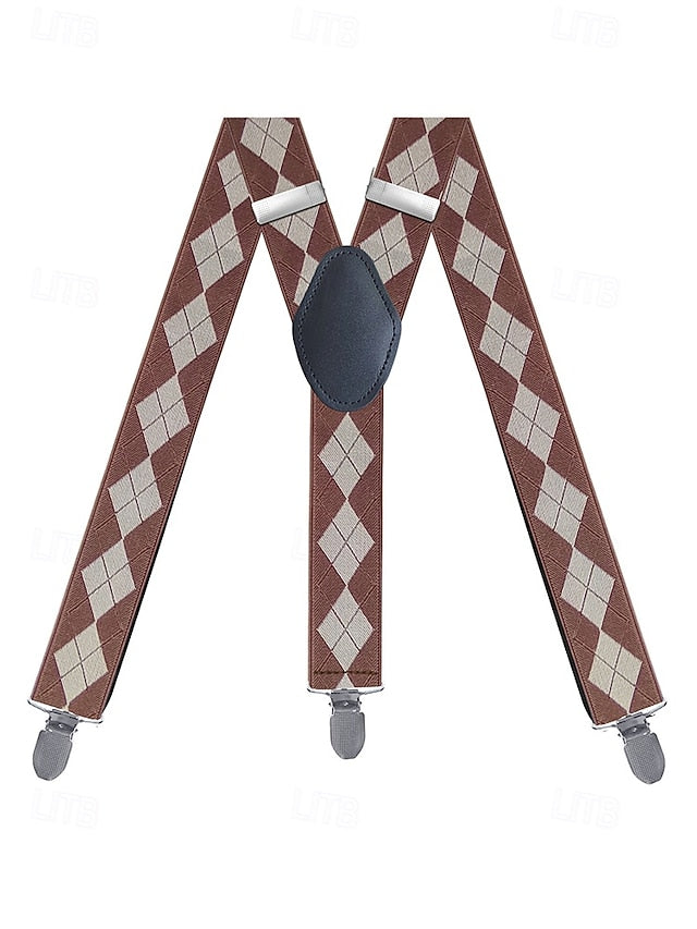 Suspenders Pattern Clip-On Argyle Classic – Men's