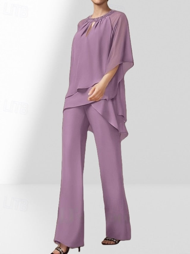 Two the of Wedding Bride Mother Piece Pantsuit Dress Guest