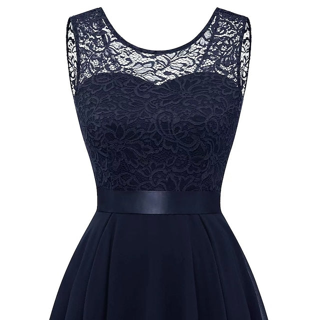 Women's Cocktail Party Dress Lace Dress Swing Dress Long