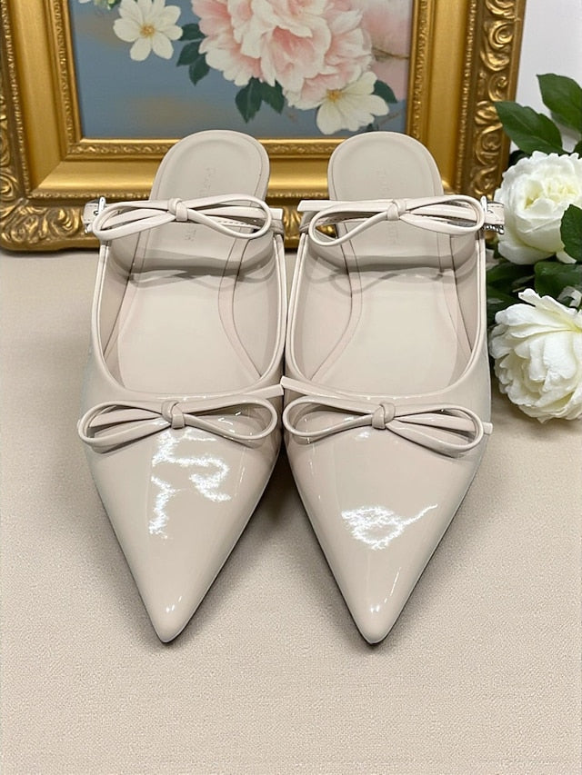 with Rhinestone Women's Pointed Toe Black Flats