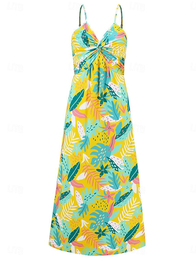 Women's Casual Dress Swing Dress Slip Dress Floral Leaf