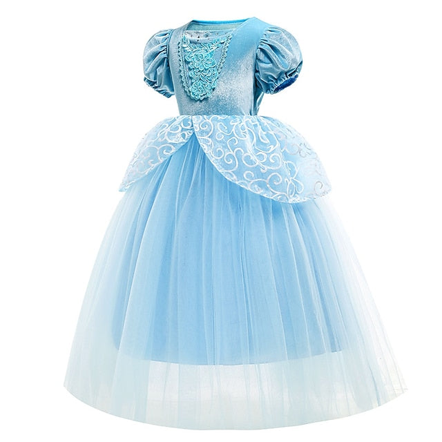 Party Princess Girl Dress Cinderella Fairytale Theme Flower