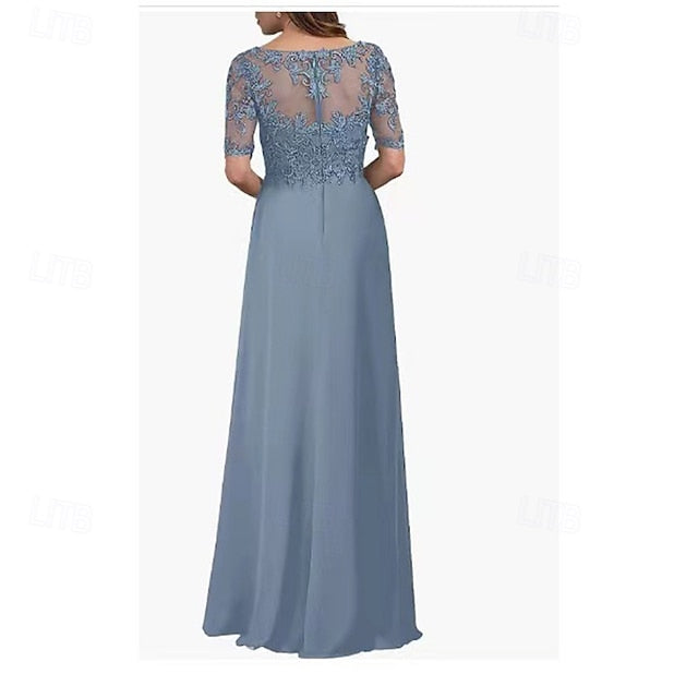Elegant the of Simple Bride V A-Line Mother Neck Dress