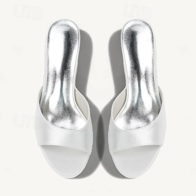 Wedding Women's Toe Kitten Shoes Open Heel Sandals