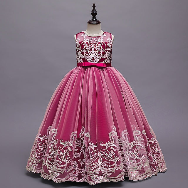 Dress Kids Wedding Girls' Flower Sleeveless Christening