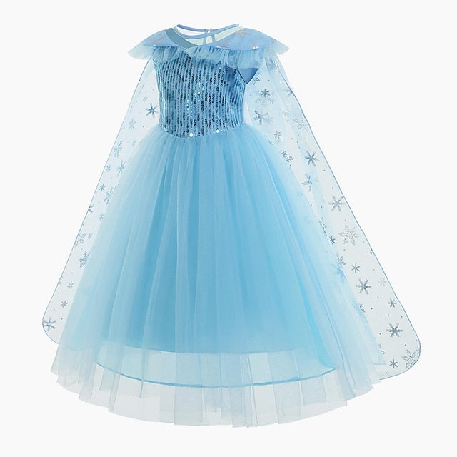 Princess Frozen Elsa Girl Flower Dress Party Theme Fairytale