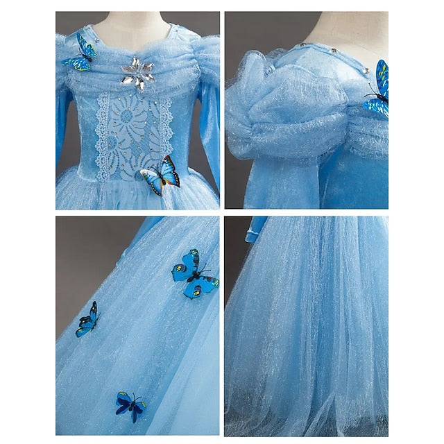 Frozen Elsa Princess Party Dress Theme Tulle Flower Costume Girl