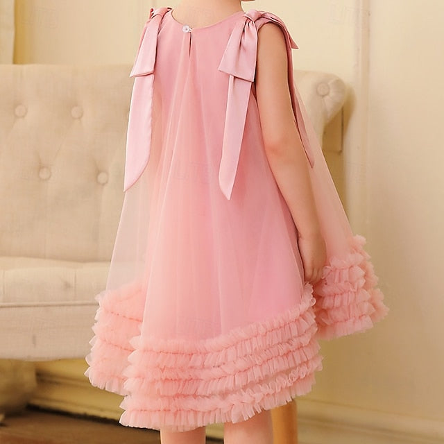 Kids Dress Girls' Sleeveless Solid Color Floral Party