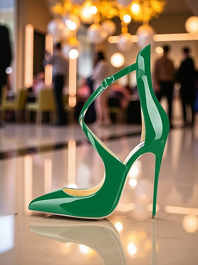 Leather - Purple Women's Heels Strappy Patent Stiletto