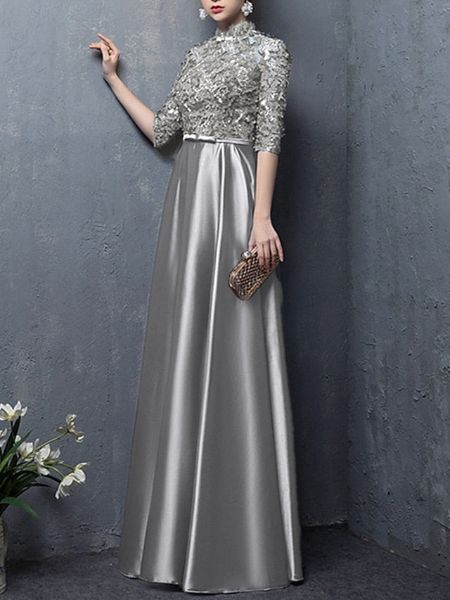 A-Line Floor Length Wedding Guest Dress Formal Dresses Evening