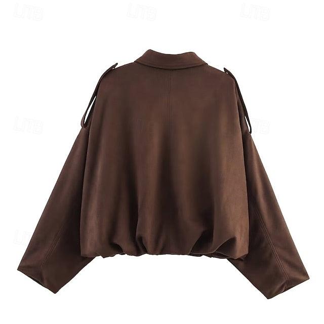 Pocket Women's Jacket Warm Zipper Casual Comfortable