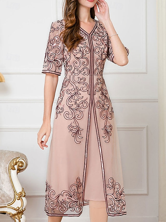 Chinese Mother the Bride Wedding Guest Elegant Dress of