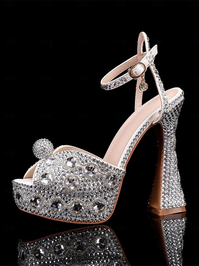 Crystal-Embellished Women's with Sandals Platform Glamorous