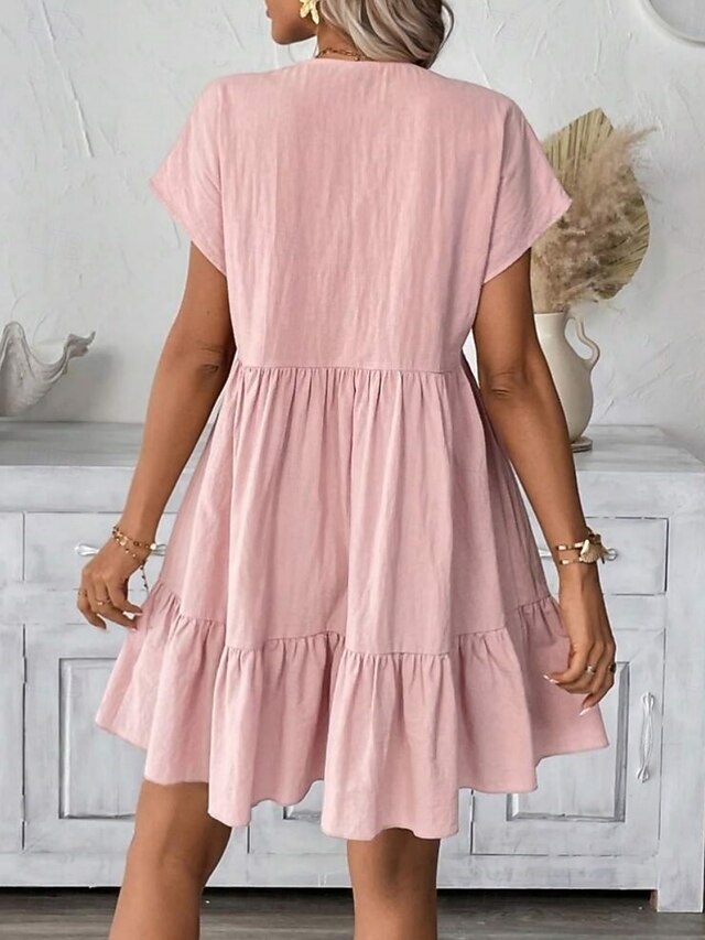 Women's Mini Dress A Line Dress Summer Dress Solid Color