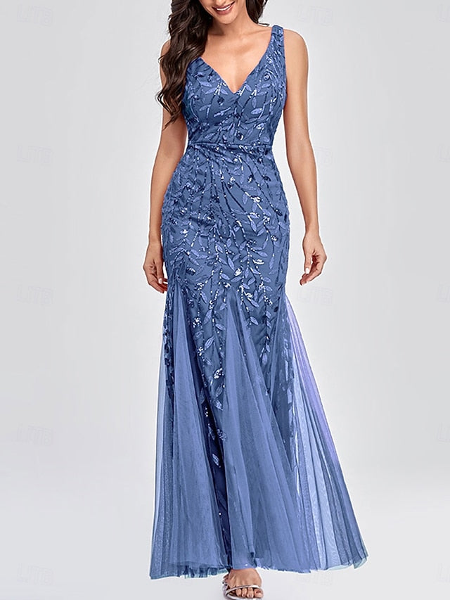 Bride Neck Mother V Floor Dress of Party the Elegant