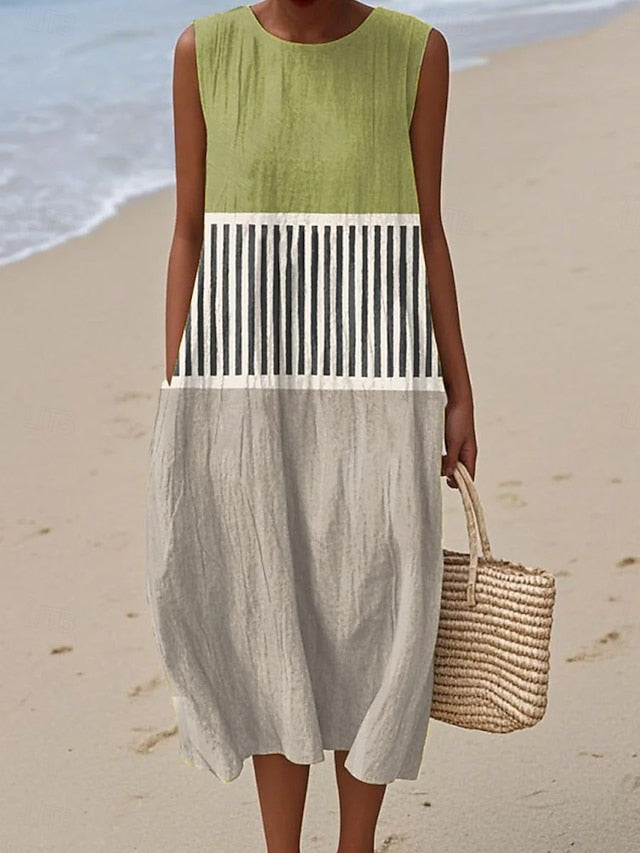 Women's Midi Dress Sundress Shift Dress A Line Dress